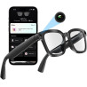 Lunettes intelligentes avec caméra et bleutooth, 8 mpx, hd 1200p | en charge l'enregistrement photo/vidéo/audio, la traduction e