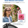 Lunettes intelligentes avec caméra et bleutooth, 8 mpx, hd 1200p | en charge l'enregistrement photo/vidéo/audio, la traduction e