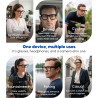 Lunettes intelligentes avec caméra et bleutooth, 8 mpx, hd 1200p | en charge l'enregistrement photo/vidéo/audio, la traduction e
