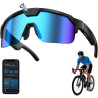 Lunettes Caméra Sport, Caméra 8 MP, Haut-Parleurs Ouverts, Verres Anti-éblouissants, Lunettes Connectées avec Vidéo, Photo et Dé