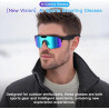 Lunettes Caméra Sport, Caméra 8 MP, Haut-Parleurs Ouverts, Verres Anti-éblouissants, Lunettes Connectées avec Vidéo, Photo et Dé