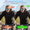 Lunettes Caméra Sport, Caméra 8 MP, Haut-Parleurs Ouverts, Verres Anti-éblouissants, Lunettes Connectées avec Vidéo, Photo et Dé
