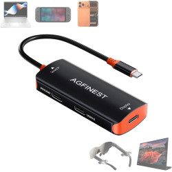Adaptateur USB-C vers Lunettes AR pour Switch 2 – 4K@60Hz 2K@120Hz 100W PD Données 10Gbps, Compatible Switch 2/1 Steam Deck PC P