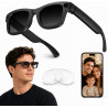Ai smart glasses lunettes intelligentes avec caméra vidéo appels bleutooth | lunettes connectées ia caméra 8mp vidéo 1080p eis t