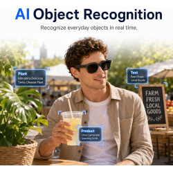 Ai smart glasses lunettes intelligentes avec caméra vidéo appels bleutooth | lunettes connectées ia caméra 8mp vidéo 1080p eis t