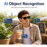 Ai smart glasses lunettes intelligentes avec caméra vidéo appels bleutooth | lunettes connectées ia caméra 8mp vidéo 1080p eis t