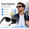 Ai smart glasses lunettes intelligentes avec caméra vidéo appels bleutooth | lunettes connectées ia caméra 8mp vidéo 1080p eis t