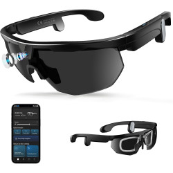 2026 Lunettes Caméra de Sport, Caméra 8 MP, Haut-parleurs Ouverts, Enregistrement Vidéo, Photo, Reconnaissance d'objets IA, Lune