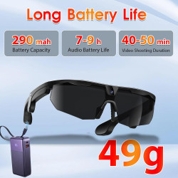2026 Lunettes Caméra de Sport, Caméra 8 MP, Haut-parleurs Ouverts, Enregistrement Vidéo, Photo, Reconnaissance d'objets IA, Lune