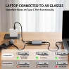 Adaptateur USB C vers AR pour lunettes Xreal/Viture/RayNeo AR pendant la charge pour Steam Deck, ROG Ally, Switch 2, DJI RC 2, i