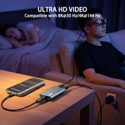 Adaptateur USB C vers AR pour lunettes Xreal/Viture/RayNeo AR pendant la charge pour Steam Deck, ROG Ally, Switch 2, DJI RC 2, i