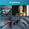 Lunettes AI Smart Camera - Vidéo HD 1080p, Photo, Traduction vocale, avec Verres de Protection Solaire/lumière Bleue interchange