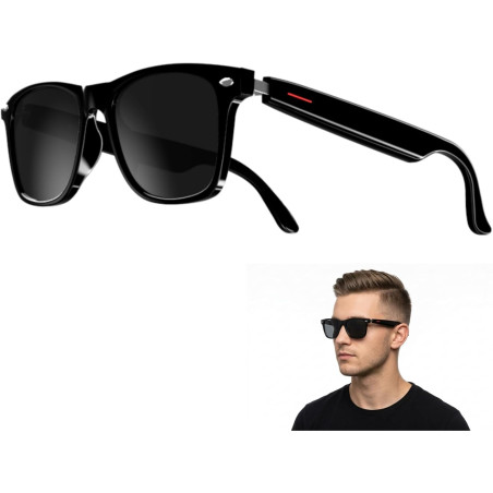 Lunettes smart bleutooth pour homme/femme, oreille ouverte, micro/haut-parleurs, ip65 étanche, appels mains-libres, assistant ta