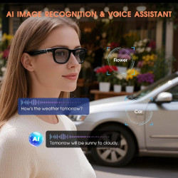 2026 Lunettes intelligentes IA avec caméra HD 4K, enregistrement vidéo 1200P, traduction simultanée/identification d’objets GPT,