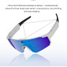 Vbestlife lunettes de cyclisme intelligentes, caméra 4k ai 8mp avec stabilisation eis à commande vocale, lunettes de sport bleut