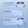Vbestlife lunettes de cyclisme intelligentes, caméra 4k ai 8mp avec stabilisation eis à commande vocale, lunettes de sport bleut