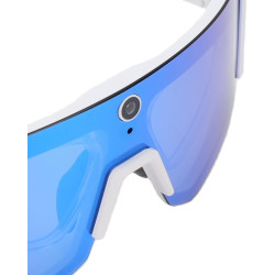 Vbestlife lunettes de cyclisme intelligentes, caméra 4k ai 8mp avec stabilisation eis à commande vocale, lunettes de sport bleut
