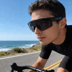 Vbestlife lunettes de cyclisme intelligentes, caméra 4k ai 8mp avec stabilisation eis à commande vocale, lunettes de sport bluet