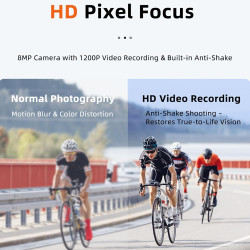Vbestlife lunettes de cyclisme intelligentes, caméra 4k ai 8mp avec stabilisation eis à commande vocale, lunettes de sport bluet