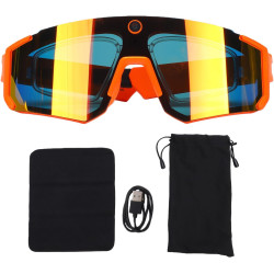 Vbestlife lunettes de cyclisme intelligentes, caméra 4k ai 8mp avec stabilisation eis à commande vocale, lunettes de sport bleut