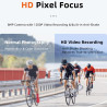 Vbestlife lunettes de cyclisme intelligentes, caméra 4k ai 8mp avec stabilisation eis à commande vocale, lunettes de sport bleut