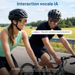 Lunette Connectée de Sport, 32MP Lunette Camera avec Stabilisation EIS pour Vidéo, Photo, Reconnaissance d'objets IA, IP54 Lunet
