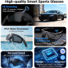Lunette Connectée de Sport, 32MP Lunette Camera avec Stabilisation EIS pour Vidéo, Photo, Reconnaissance d'objets IA, IP54 Lunet