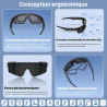 Lunette Connectée de Sport, 32MP Lunette Camera avec Stabilisation EIS pour Vidéo, Photo, Reconnaissance d'objets IA, IP54 Lunet