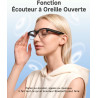 Toobur lunettes connectées ai avec appareil photo 8mp, vidéo hd 1080p anti-flou, traduction en temps réel & assistant vocal, app