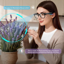 Lunettes connectées avec 8mp caméra - lunette de soleil intelligentes | avec enregistrement 1080p photo/vidéo/audio,assistant vo