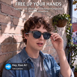 Lunettes connectées avec 8mp caméra - lunette de soleil intelligentes | avec enregistrement 1080p photo/vidéo/audio,assistant vo