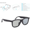 Lunettes intelligentes ai, traduction bluetooth, réduction du bruit, lentilles photochromiques réglables pour une utilisation en