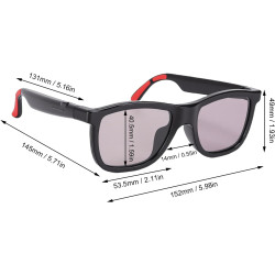 Lunettes intelligentes ai, traduction bleutooth, réduction du bruit, lentilles photochromiques réglables pour une utilisation en