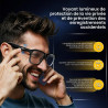 AI Lunettes Connectées Caméra 8MP, avec Stabilisation d'image, Enregistrement Photo/Vidéo/Audio, Traduction Temps Réel, Assistan