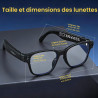 AI Lunettes Connectées Caméra 8MP, avec Stabilisation d'image, Enregistrement Photo/Vidéo/Audio, Traduction Temps Réel, Assistan