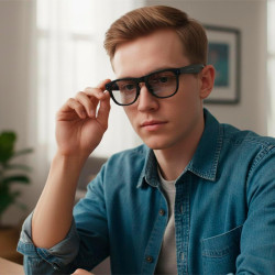 Prixton lunettes intelligentes iris avec caméra full hd 1080p, wi‑fi 6 et bleutooth, assistant ia (chatgpt), traduction en temps