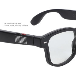 Denash Lunettes Intelligentes AI, Caméra 8MP 1200P, Lunettes de Traduction Vidéo en Temps Réel avec Lentilles de Remplacement po
