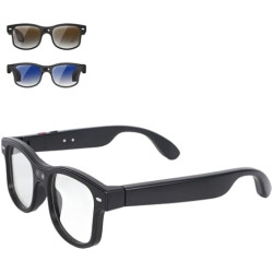 Denash Lunettes Intelligentes AI, Caméra 8MP 1200P, Lunettes de Traduction Vidéo en Temps Réel avec Lentilles de Remplacement po