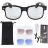 Denash Lunettes Intelligentes AI, Caméra 8MP 1200P, Lunettes de Traduction Vidéo en Temps Réel avec Lentilles de Remplacement po