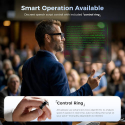 Ai lunettes intelligentes avec affichage et téléprompter,avec une bague intelligente,traduction ai et interprétation simultanée,