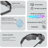 G6 Pro Lunettes AI, 8MP 1080P, Traduction, IP65, HiFi Sport Soleil (Noir)