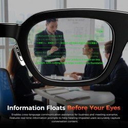 Lunettes Intelligentes AR avec Traduction Vocale en Temps Réel,Téléprompteur À Affichage IA,Plus De 40 Langues en Ligne Et 8 Hor