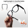 Lunettes Intelligentes AR avec Traduction Vocale en Temps Réel,Téléprompteur À Affichage IA,Plus De 40 Langues en Ligne Et 8 Hor