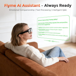 Lunettes Intelligentes AR avec Traduction Vocale en Temps Réel,Téléprompteur À Affichage IA,Plus De 40 Langues en Ligne Et 8 Hor