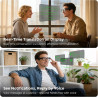 Lunettes Intelligentes AR avec Traduction Vocale en Temps Réel,Téléprompteur À Affichage IA,Plus De 40 Langues en Ligne Et 8 Hor