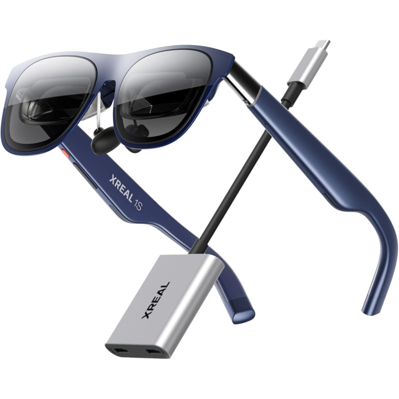 XREAL 1S AR Lunettes Bundle XREAL Hub, pour iPhone 17/16/15, Real 3D, Power und Play Adapter