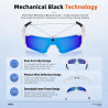 Lunettes connectées 4k ai avec caméra 8mp, lunettes intelligentes bleutooth avec caméra intégrée, commande vocale, stabilisation
