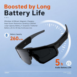 Lunettes connectées 4k ai avec caméra 8mp, lunettes intelligentes bleutooth avec caméra intégrée, commande vocale, stabilisation