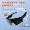Lunettes connectées 4k ai avec caméra 8mp, lunettes intelligentes bleutooth avec caméra intégrée, commande vocale, stabilisation
