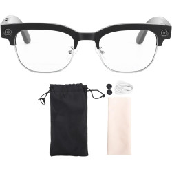 Annadue lunettes intelligentes ai, traduction en temps réel, caméra 8mp, vidéo 1080p, lunettes bleutooth 5.3 avec lentilles de c